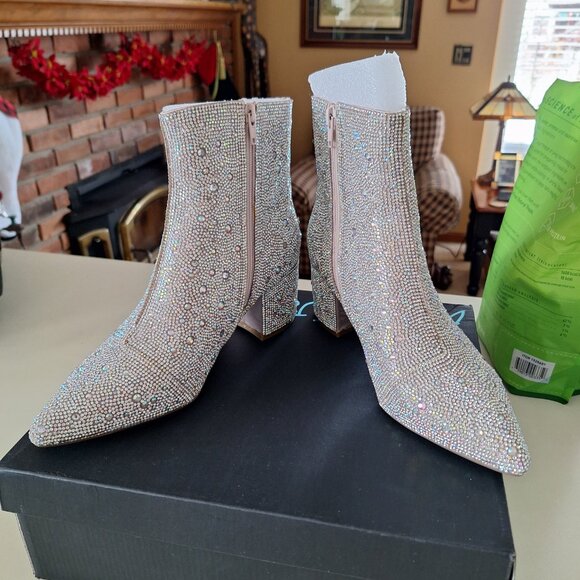 Betsey Johnson "Kyla" Rhinestone Ankle Boot - Size 8 - Picture 2 of 3